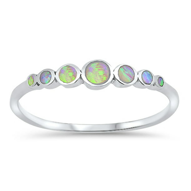 CHOOSE YOUR COLOR Sterling Silver Round Ring 